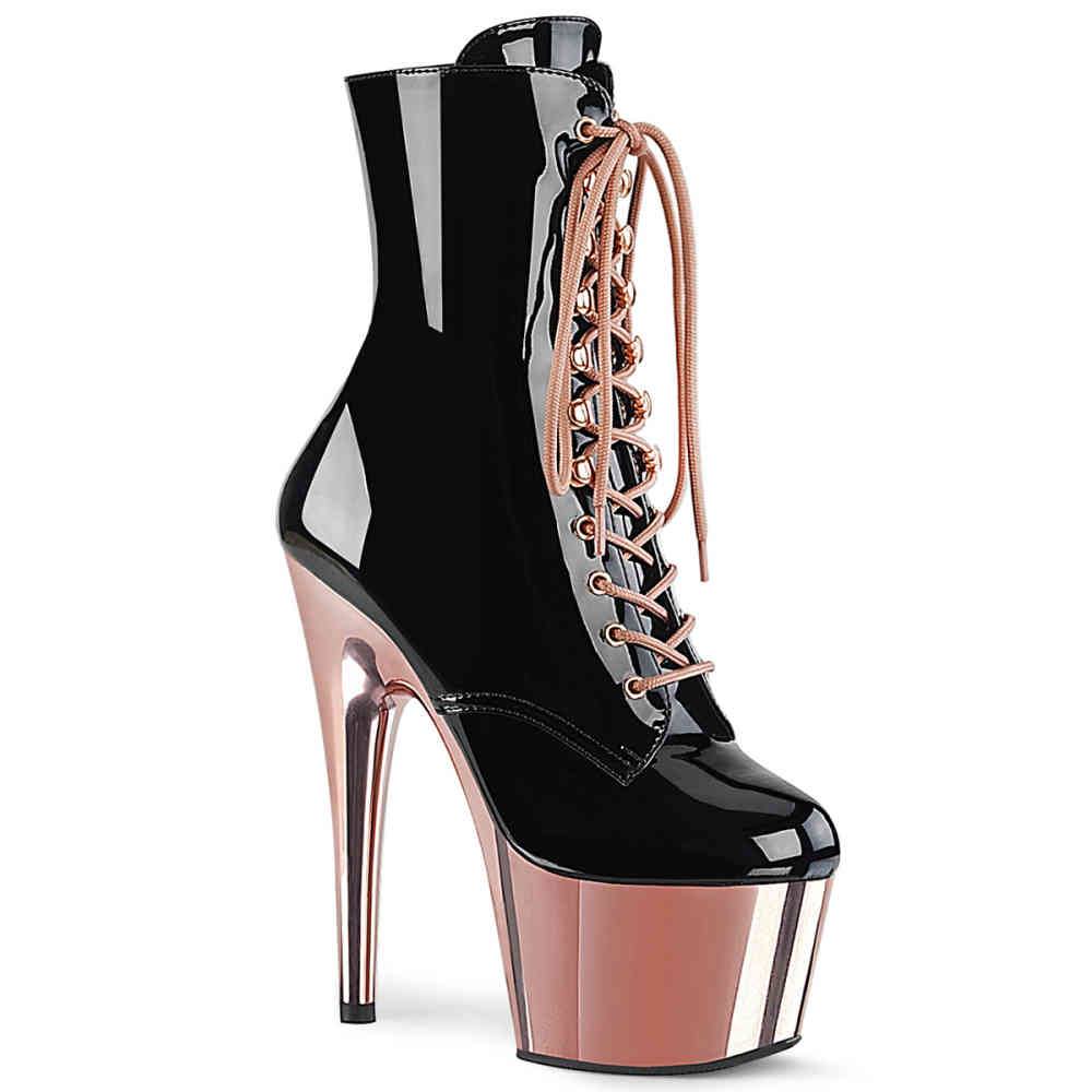 Pleaser - ADORE1020 Platform Boots, Pole dance shoes - Pole dance shoes - Black/Pink Product image